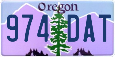 OR license plate 974DAT