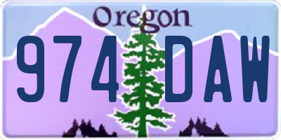 OR license plate 974DAW