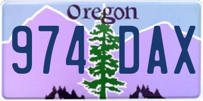 OR license plate 974DAX