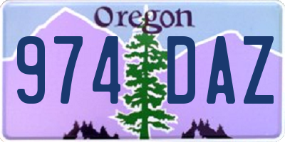 OR license plate 974DAZ