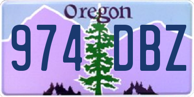 OR license plate 974DBZ
