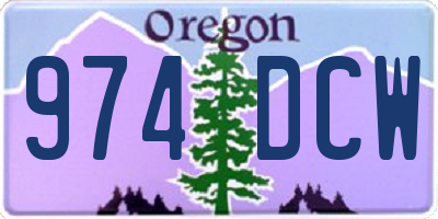 OR license plate 974DCW