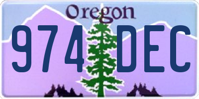 OR license plate 974DEC