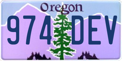 OR license plate 974DEV