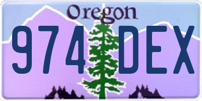 OR license plate 974DEX