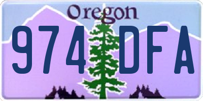 OR license plate 974DFA