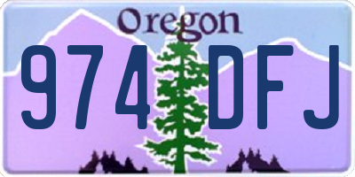 OR license plate 974DFJ