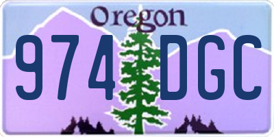 OR license plate 974DGC