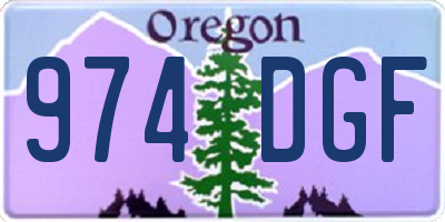 OR license plate 974DGF