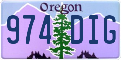 OR license plate 974DIG