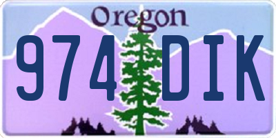 OR license plate 974DIK