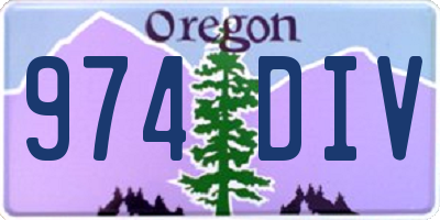 OR license plate 974DIV