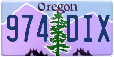 OR license plate 974DIX
