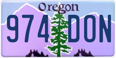 OR license plate 974DON