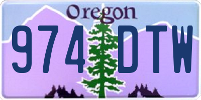 OR license plate 974DTW
