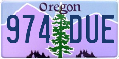 OR license plate 974DUE