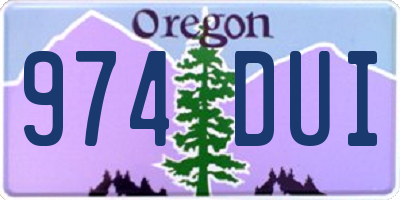 OR license plate 974DUI