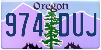 OR license plate 974DUJ