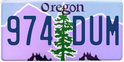 OR license plate 974DUM