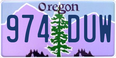 OR license plate 974DUW
