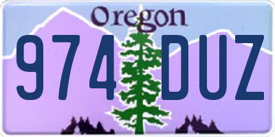 OR license plate 974DUZ