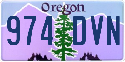 OR license plate 974DVN