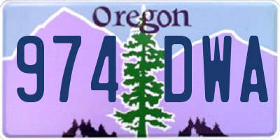 OR license plate 974DWA