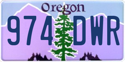 OR license plate 974DWR