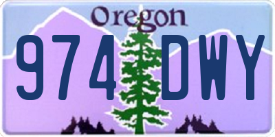 OR license plate 974DWY