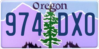 OR license plate 974DXO