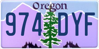 OR license plate 974DYF