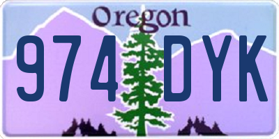 OR license plate 974DYK