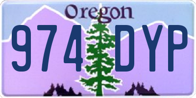 OR license plate 974DYP