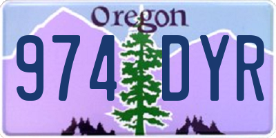 OR license plate 974DYR