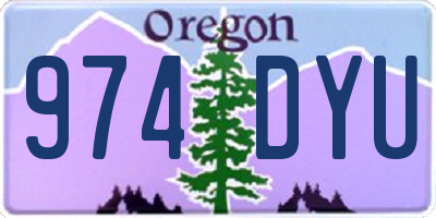 OR license plate 974DYU