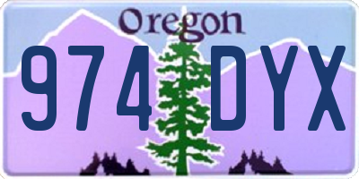 OR license plate 974DYX