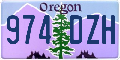 OR license plate 974DZH
