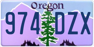 OR license plate 974DZX