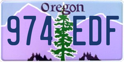 OR license plate 974EDF