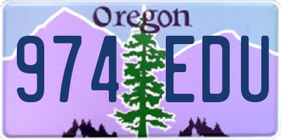 OR license plate 974EDU