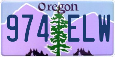 OR license plate 974ELW