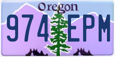 OR license plate 974EPM
