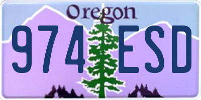 OR license plate 974ESD