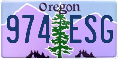 OR license plate 974ESG