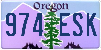 OR license plate 974ESK