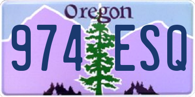 OR license plate 974ESQ