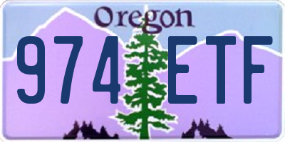 OR license plate 974ETF