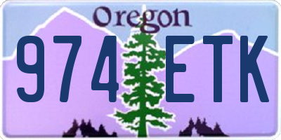 OR license plate 974ETK