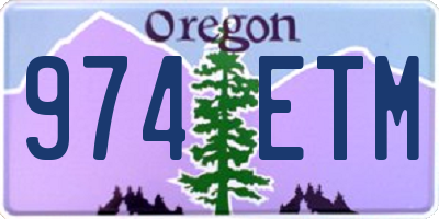 OR license plate 974ETM