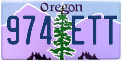OR license plate 974ETT